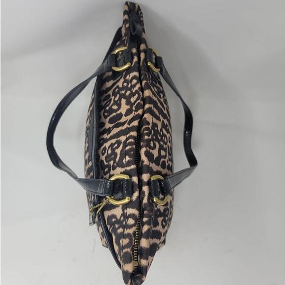 Coach Ocelot Leopard Animal Print Canvas Tote Bag Handbag Purse Tan Brown - Picture 5 of 10